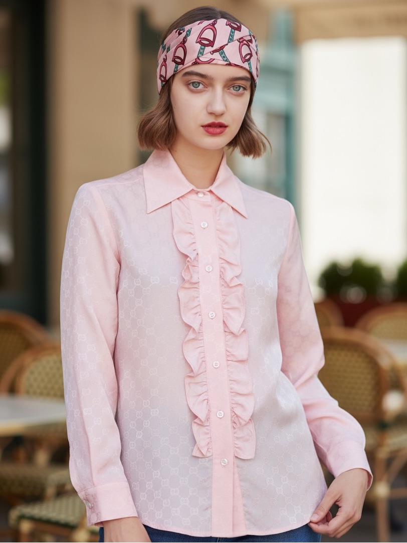 Gucci Pink Printed Silk Headband